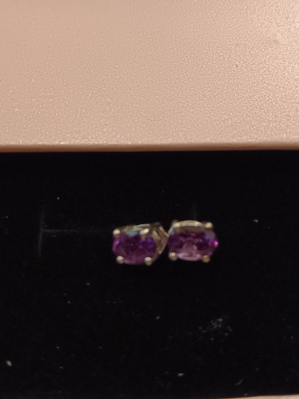 Sterling Silver Amethyst Stud Earrings
